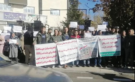 تجمع دوباره کارگران متقاضی مسکن ملی زنجان