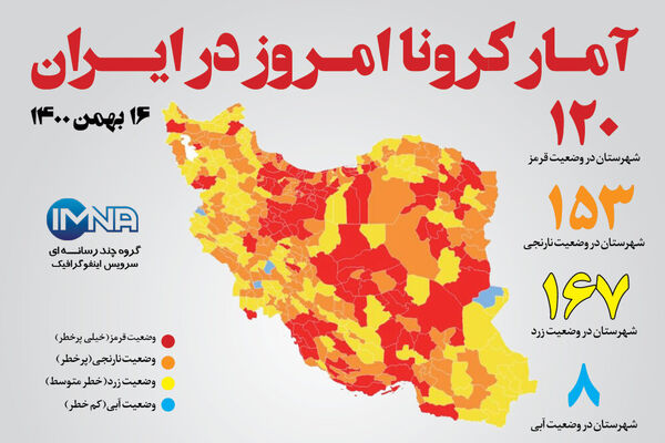 نقشه کرونایی کشور  دوباره قرمز می‌شود
