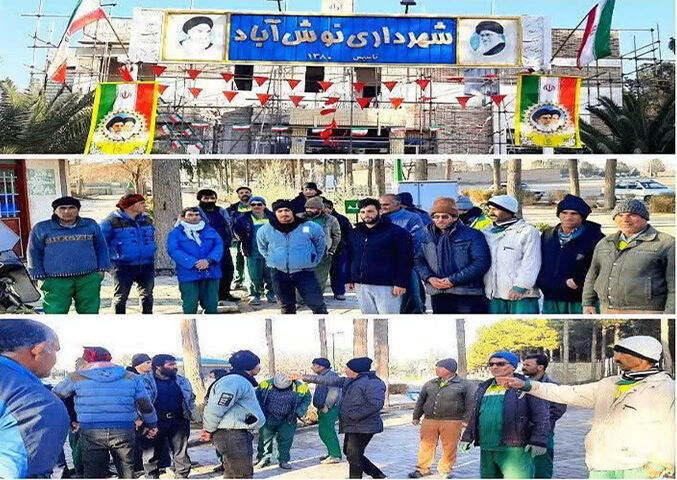 تجمع کارگران شهرداری نوش‌آباد در اعتراض به معوقات مزدی