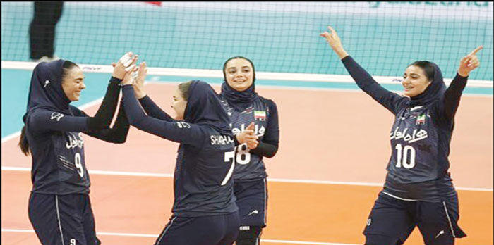 برد دختران والیبال مقابل هنگ کنگ