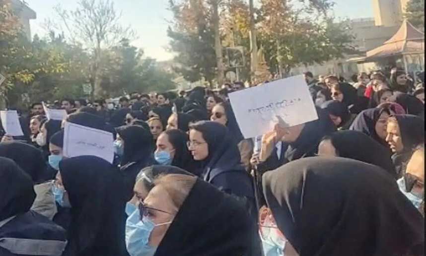 پرستاران بیمارستان قائم مشهد تجمع کردند