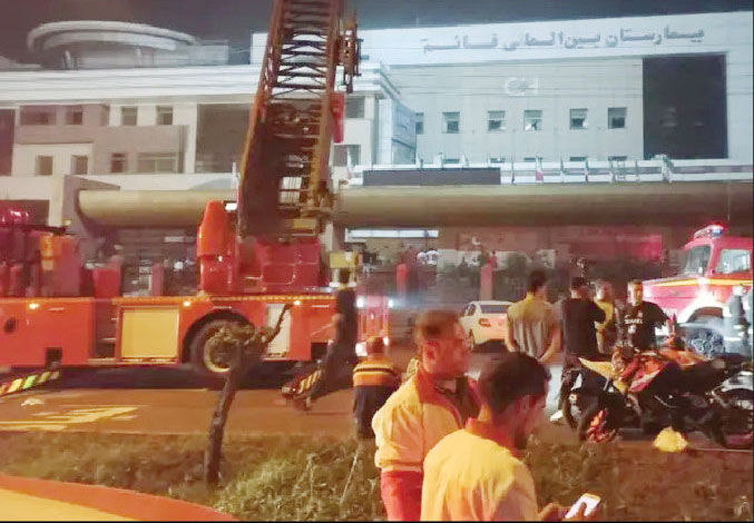  فوت ۹ نفر در آتش‌سوزی بیمارستان قائم رشت 