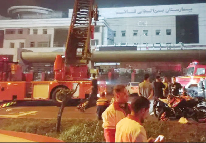  فوت ۹ نفر در آتش‌سوزی بیمارستان قائم رشت 