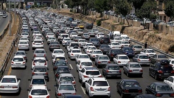 رانش زمین و ترافیک شدید  در بزرگراه همت