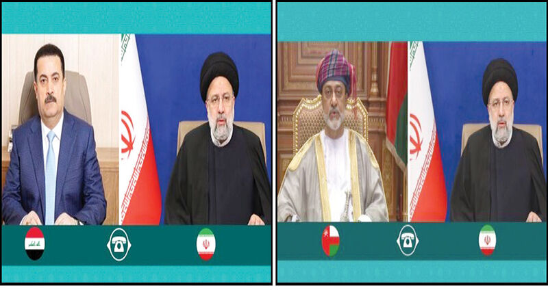رایزنی تلفنی رئیسی با امیر قطر، نخست‌وزیر عراق و سلطان عمان درباره فلسطین