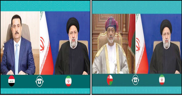 رایزنی تلفنی رئیسی با امیر قطر، نخست‌وزیر عراق و سلطان عمان درباره فلسطین