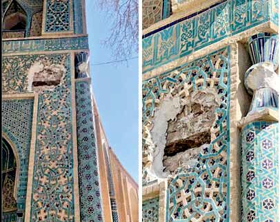 تخریب کاشی‌کاری سردر خانقاه 

مسجد جامع نطنز