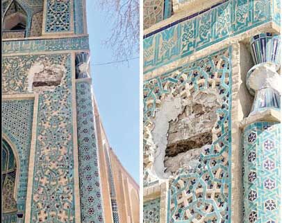 تخریب کاشی‌کاری سردر خانقاه 

مسجد جامع نطنز